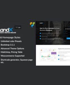 LandX Multipurpose WordPress Theme, Software Application Landing Pages Builder for Marketing Agency