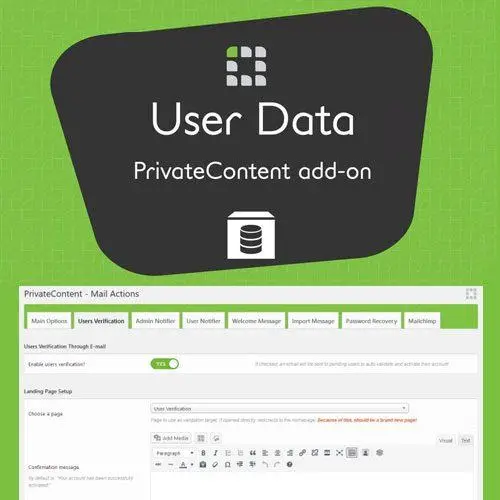 PrivateContent – User Data Add-on