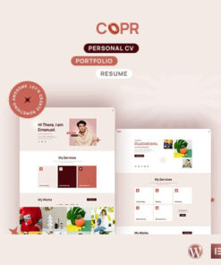 Copr – One Page Personal Portfolio, CV and Resume WordPress Theme