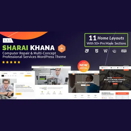 Sharai Khana – Computer Repair & Multi-Concept Professional Services WordPress Theme