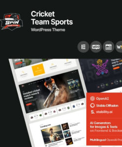 Spin – Cricket Team Sports WordPress Theme + AI