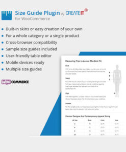 WooCommerce Product Size Guide