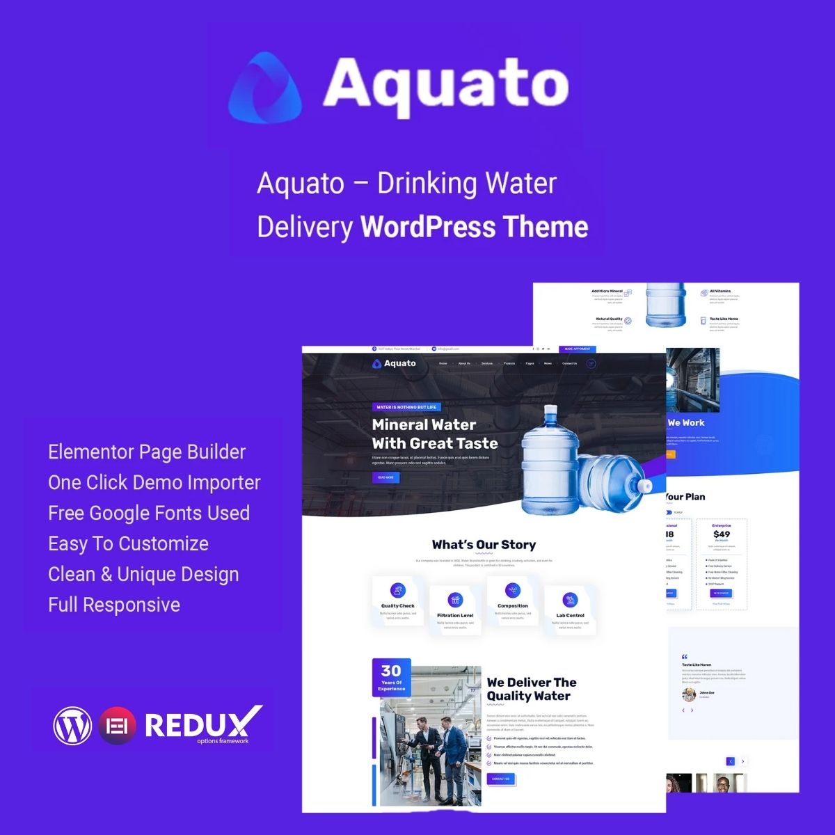 Aquato – Drinking Water Delivery WordPress Theme