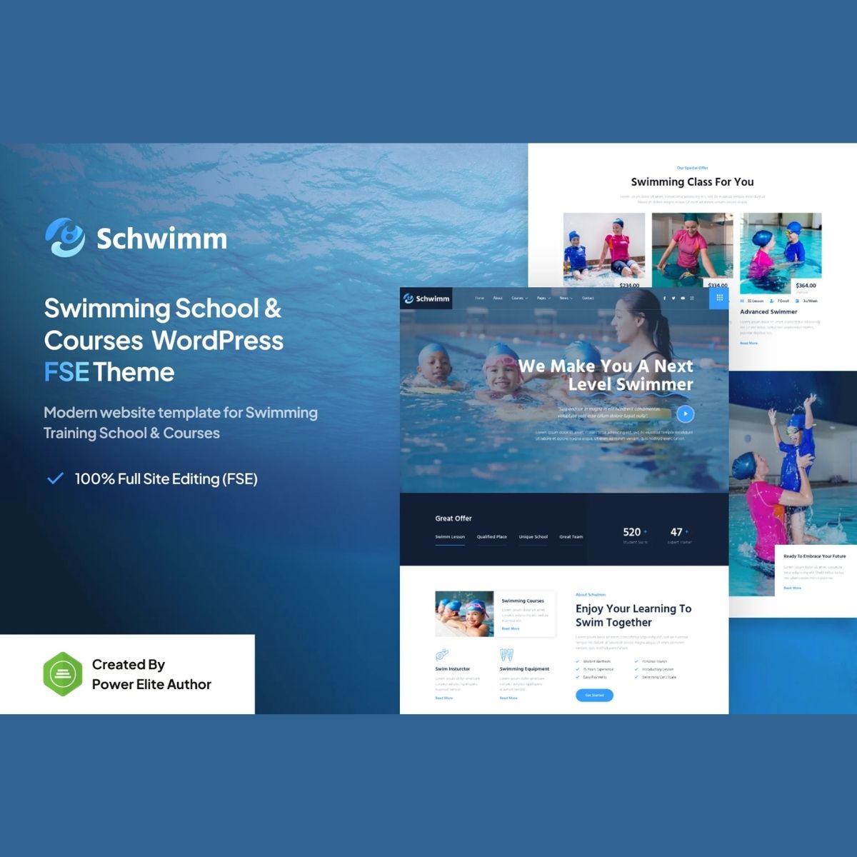 Schwimm – Swimming School & Course Gutenverse FSE WordPress Theme