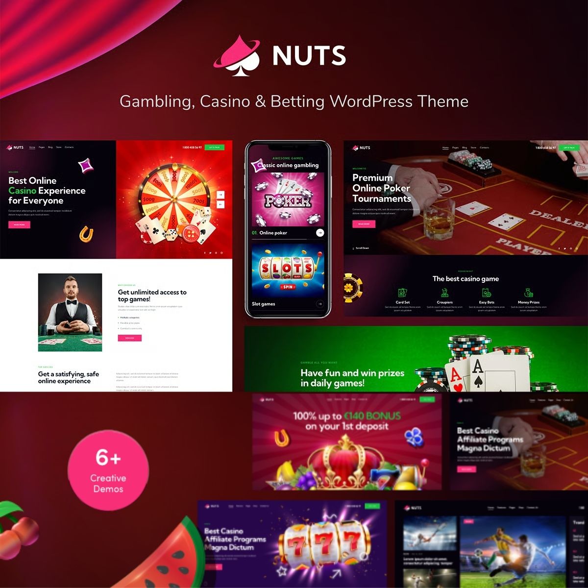 Nuts - Gambling, Casino & Betting WordPress Theme