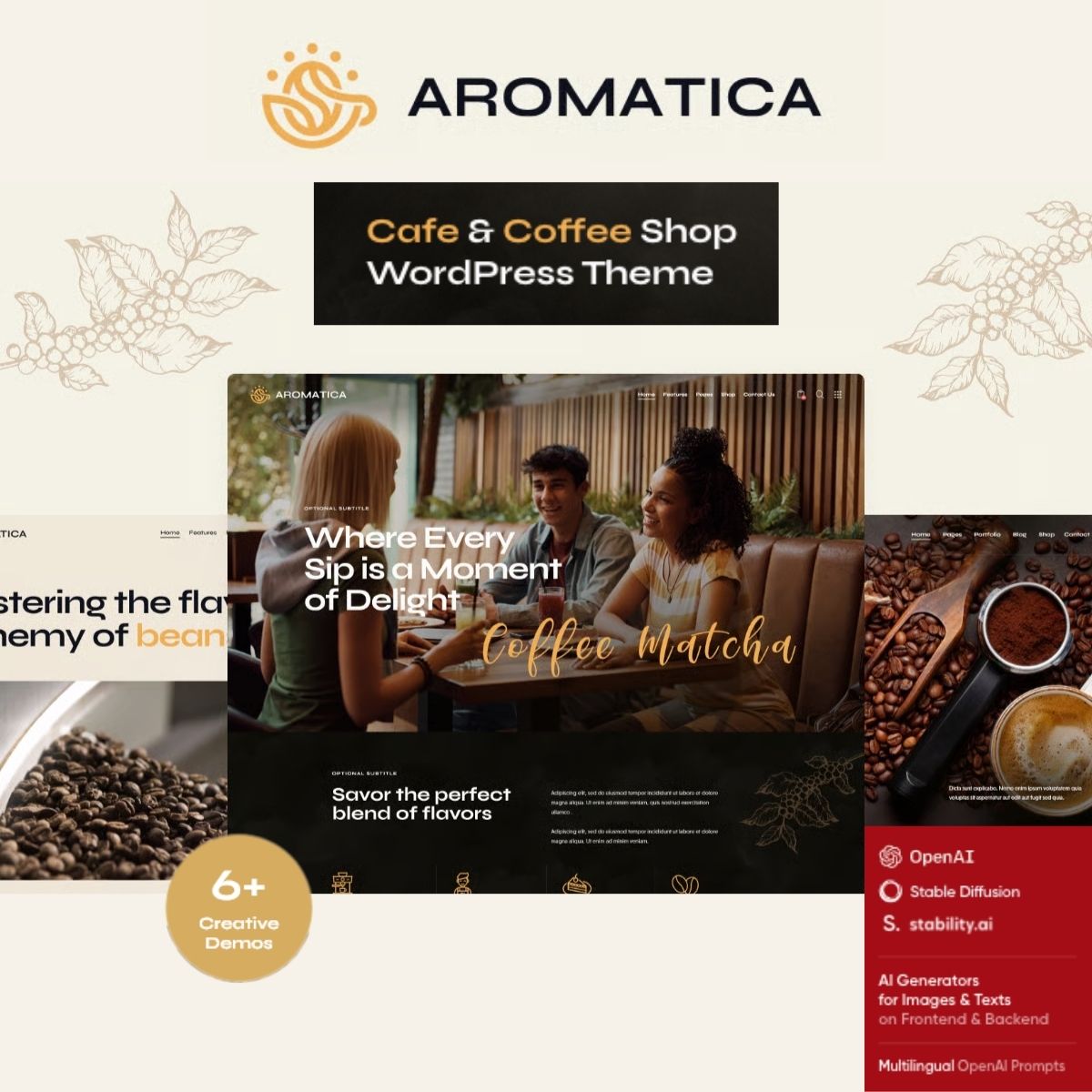 Aromatica - Cafe & Coffee Shop WordPress Theme