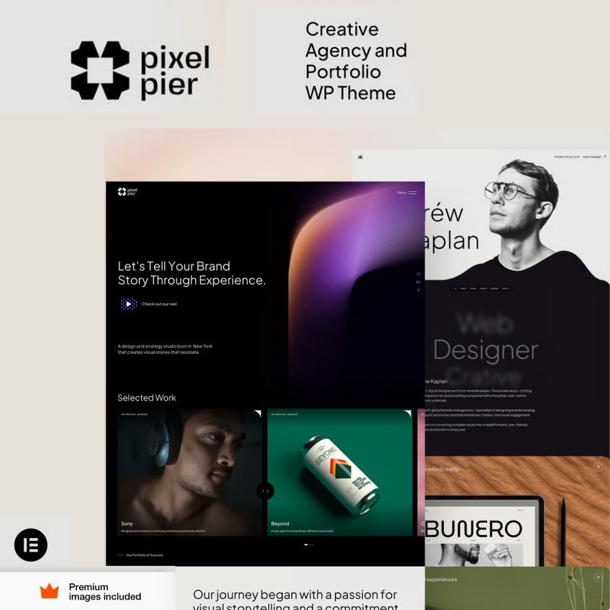 Pixelpiernyc - Portfolio Creative Agency Freelancer WordPress Theme