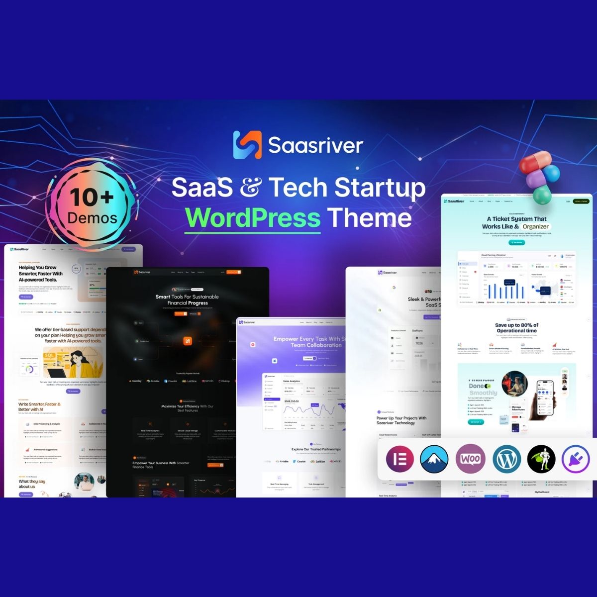 SassRiver - SaaS & Tech Startup WordPress Theme