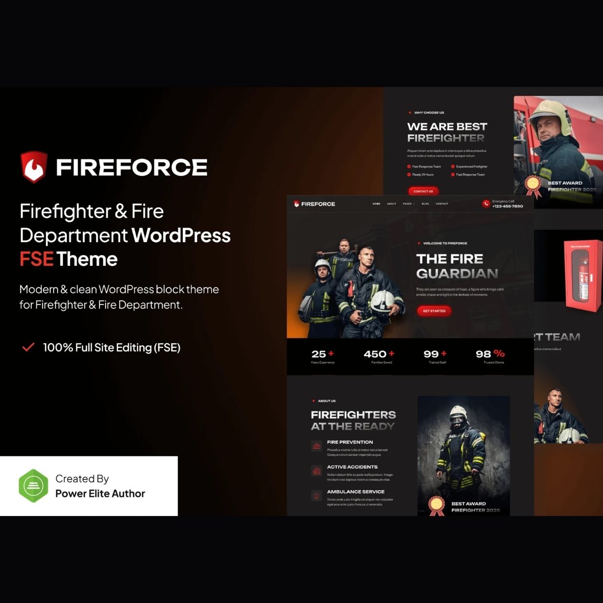 Fireforce – Firefighter Department Gutenverse FSE WordPress Block Theme