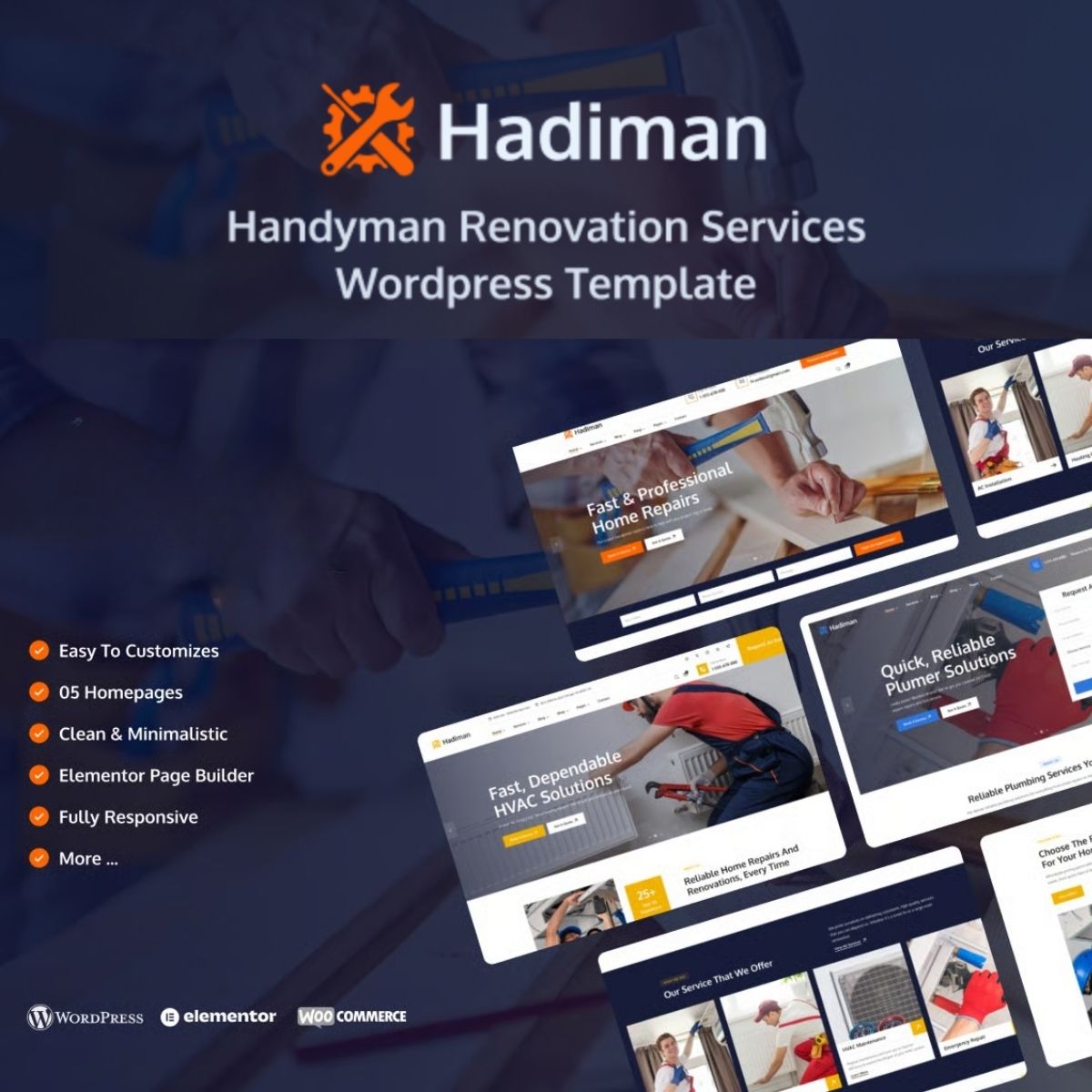 Hadiman - Handyman Renovation Services WordPress Theme