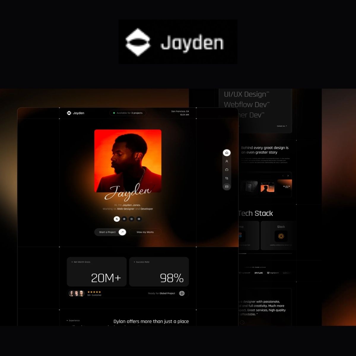 Jayden - OnePage Portfolio WordPress Theme