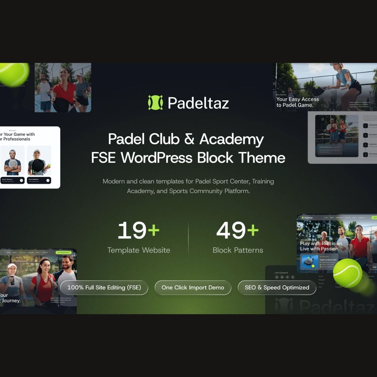 Padeltaz – Padel Club and Sports Academy FSE WordPress Block Theme