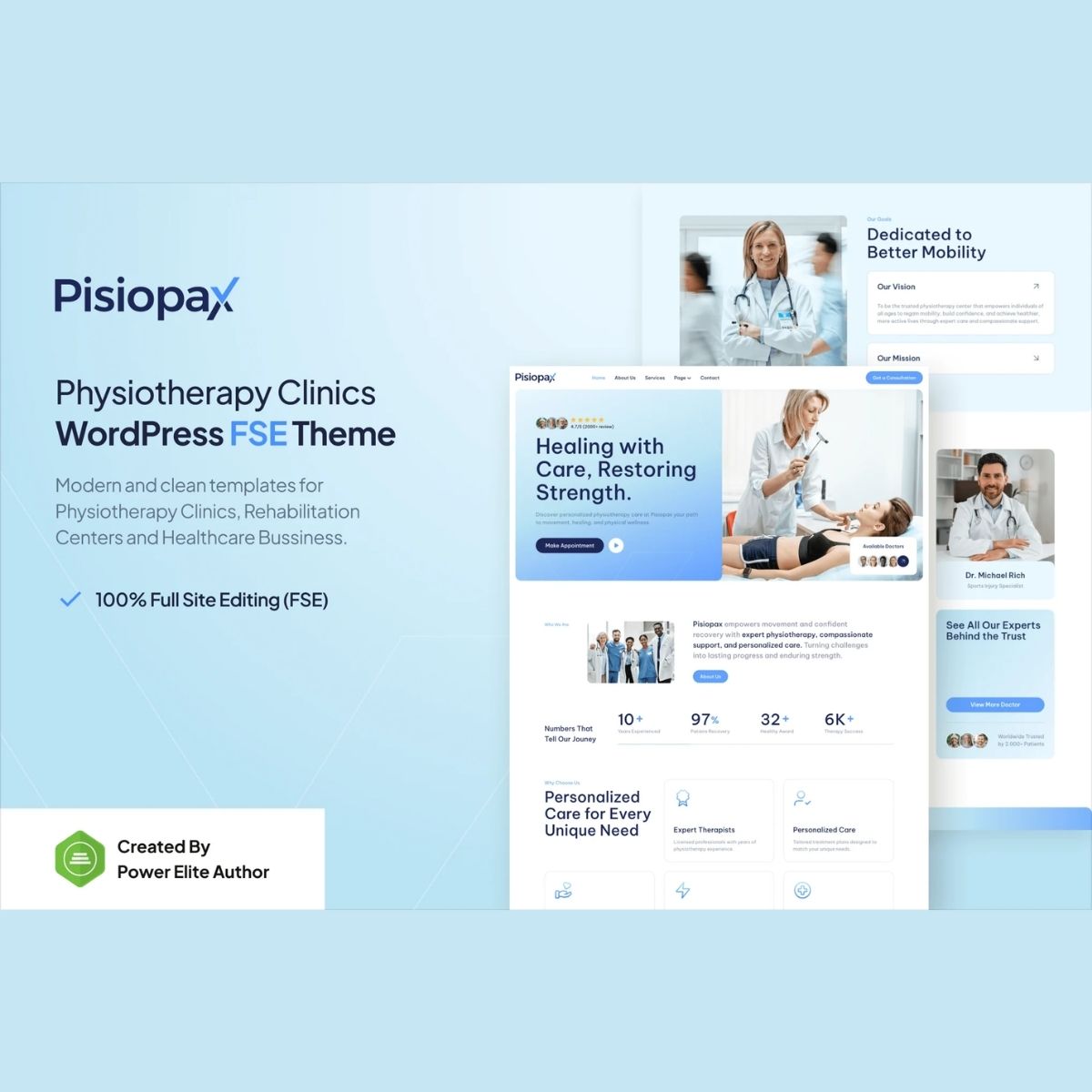 Pisiopax – Physiotherapy Clinic Gutenverse FSE WordPress Block Theme
